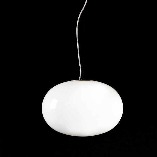 Oluce Alba 465 Pendelleuchte in Weiß und Gold/Messing mit LED und Glas - Bild 1