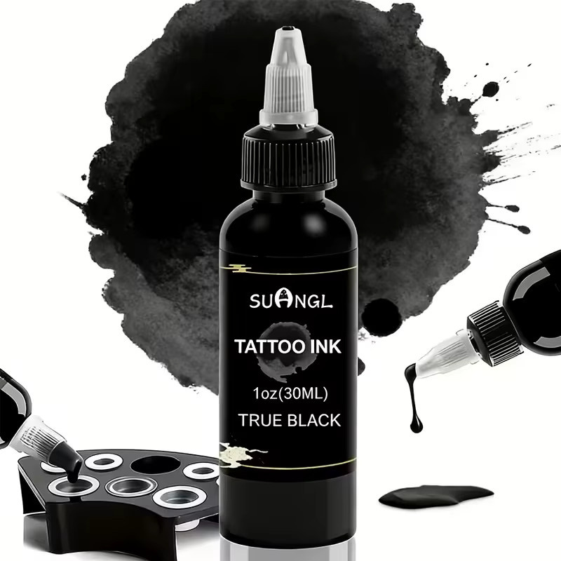 SUANGL Tattoo-Tinten-Set Schwarz Weiß, 1,01/2,03oz, mit 100 Bechern - Bild 2
