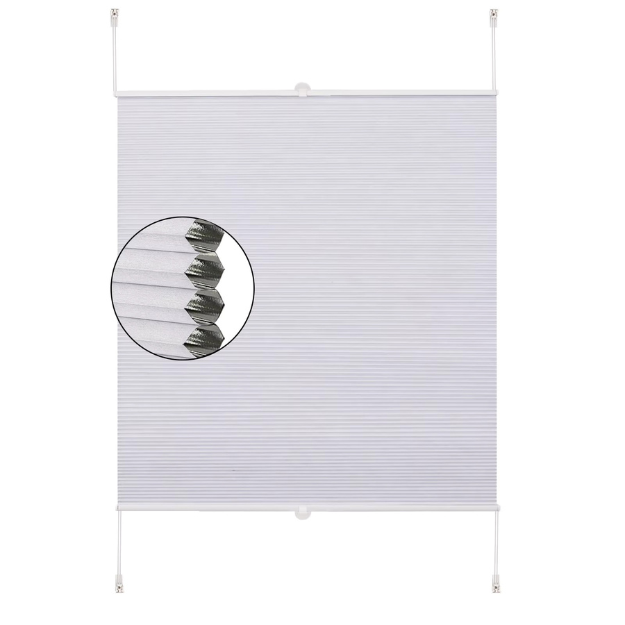 WOLTU Anti-Sonnenrollo Honeycomb Plissee-Jalousie in Blau mit Clip-Halterung zur Montage ohne Bohren, Blackout und UV-beständig, B: 130 cm, H: 80 cm - Bild 2
