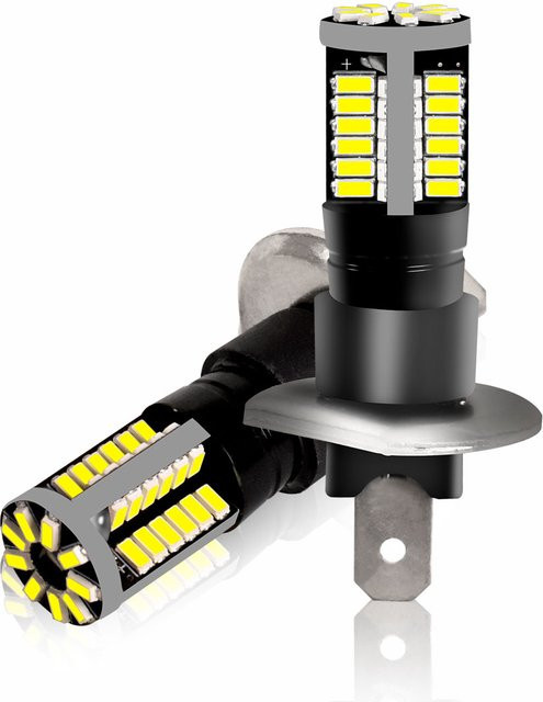 2 Stück LED-Nebelscheinwerfer H1 H3 880 H27 in Weiß 6000 K Plug and Play für Autoscheinwerfer und Nebelscheinwerfer von p2max - Bild 1