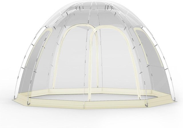 TOMTOP JMS Kuppel Zelt für 8-10 Personen, Beige und Transparent, Outdoor Pavillon mit Mückenschutz, B/T/H: 360 x 360 x 230 cm - Bild 1