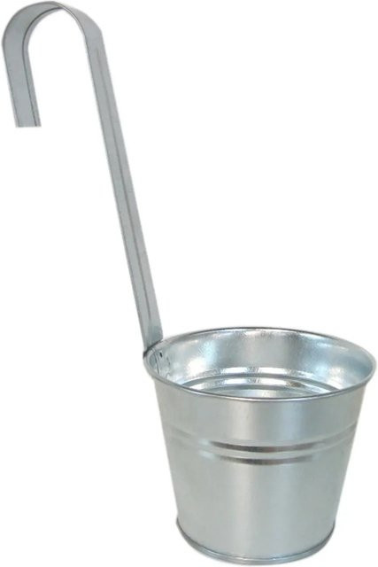 Hängewandeimer aus Zink in Silber mit modernem Design, B/T/H: 15,5 x 15,0 x 37,0 cm - Bild 1