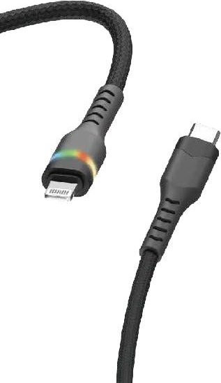 Peter Jäckel Powerkabel Charge & Sync 27 W mit USB-C und Lightning in Schwarz, 1 m - Bild 1