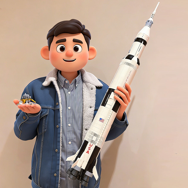 LIEI Apollo Saturn 5 Modellbausatz, Weltraum, 1969 Teile - Bild 1