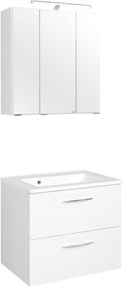 HELD MÖBEL Waschtisch-Set Portofino in Weiss mit LED-Beleuchtung und Wandmontage, B/H/T: 60 x 54 x 47 cm - Bild 1