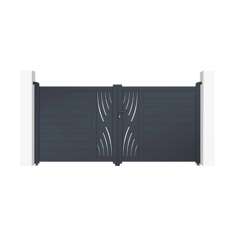 Casanoov Elektrisches Flügeltor Veleta aus Aluminium in Anthrazit und Grau mit Drehtorantrieb Ranger B150, B/H: 305 x 145 cm - Bild 2