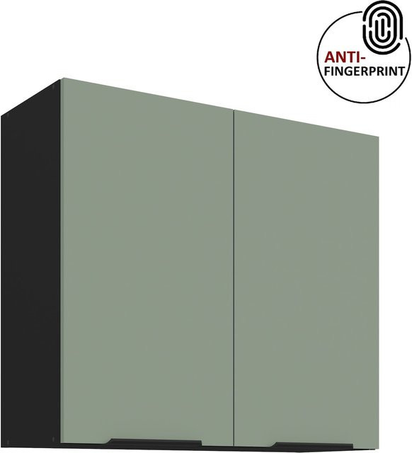 Küchen Hängeschrank ARIA in Aquamarin matt mit Anti-Fingerprint-Beschichtung, Breite: 80 cm, Höhe: 72 cm - Bild 1