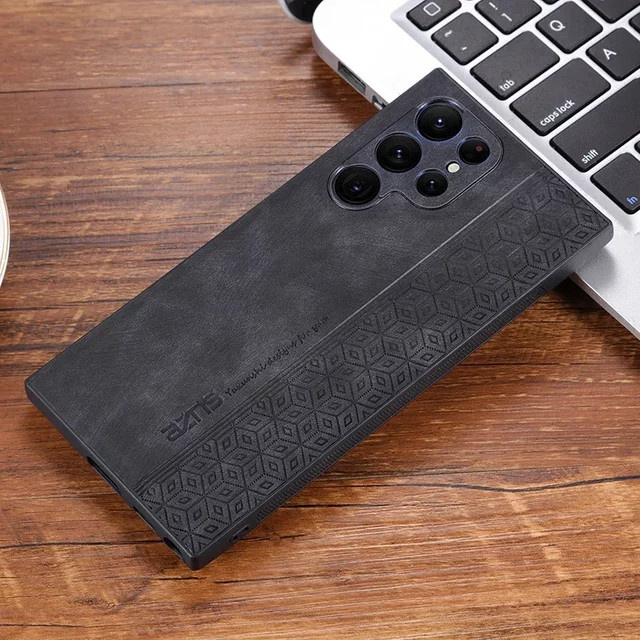 Business Elite Leder Handyhülle für Samsung Galaxy A55 A35 A25 A15 A54 A73 A34 A53 A24 A23 A05s in Schwarz - Bild 1
