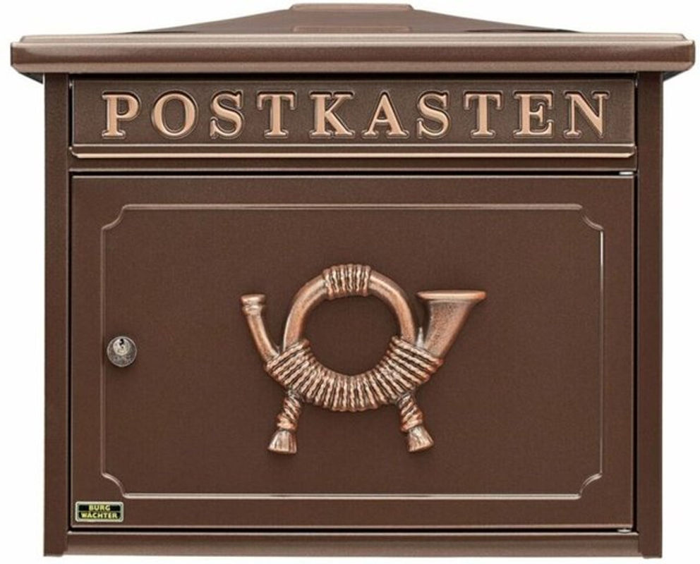 Burg Wächter Briefkasten Sylt 1883 aus Stahl in Kupfer und Braun, Wandmontage, B/T/H: 41,0 x 20,5 x 34,5 cm - Bild 2