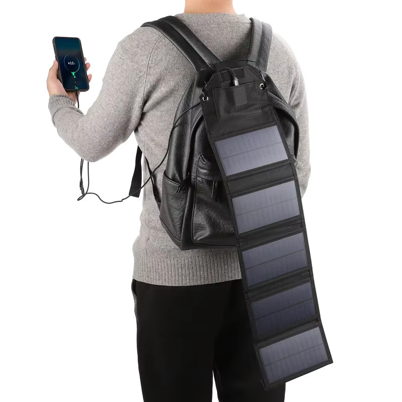SNQP Faltbares Solarpanel mit USB-A und USB-C als tragbares Solarladegerät für Camping und Wandern inklusive Kabel - Bild 2