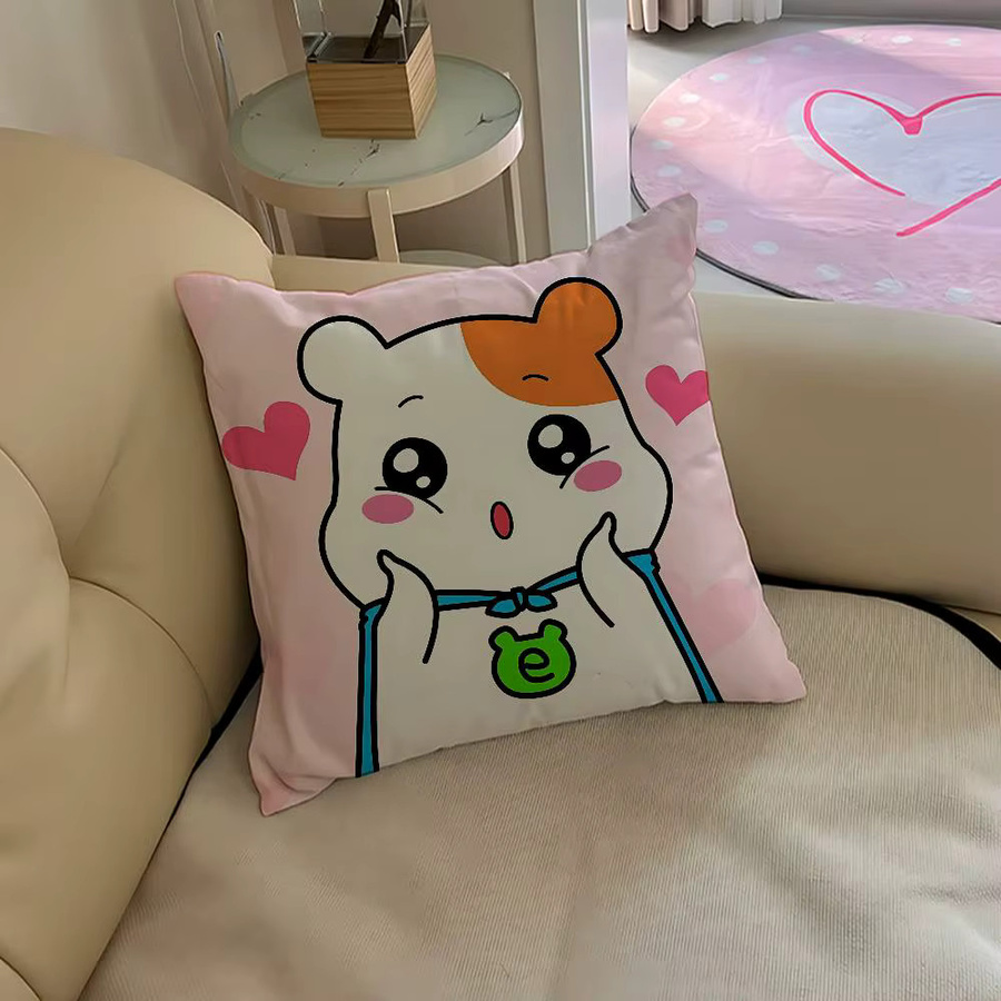 E-Ebichu Kissenbezug mit Tier-Motiv in Pink, quadratisch, B/B/H: 40 x 40 x 40 cm - Bild 3
