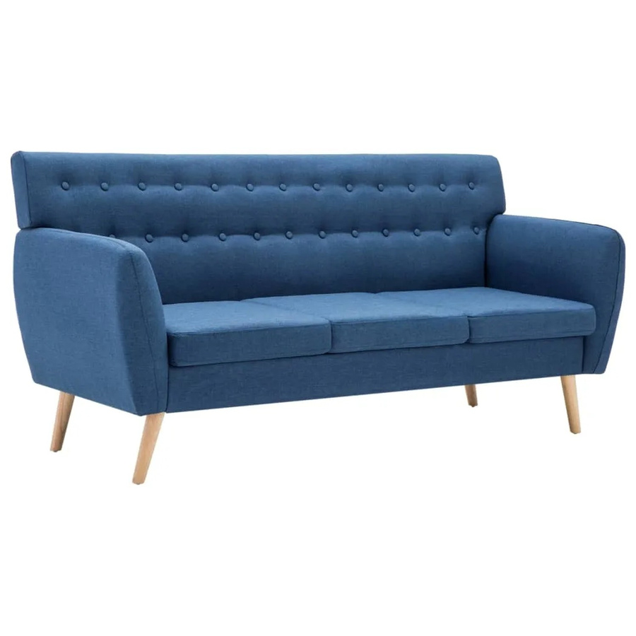 vidaXL 3-Sitzer-Sofa aus Stoff in Blau mit Armlehnen, B/T/H: 172 x 70 x 82 cm - Bild 2