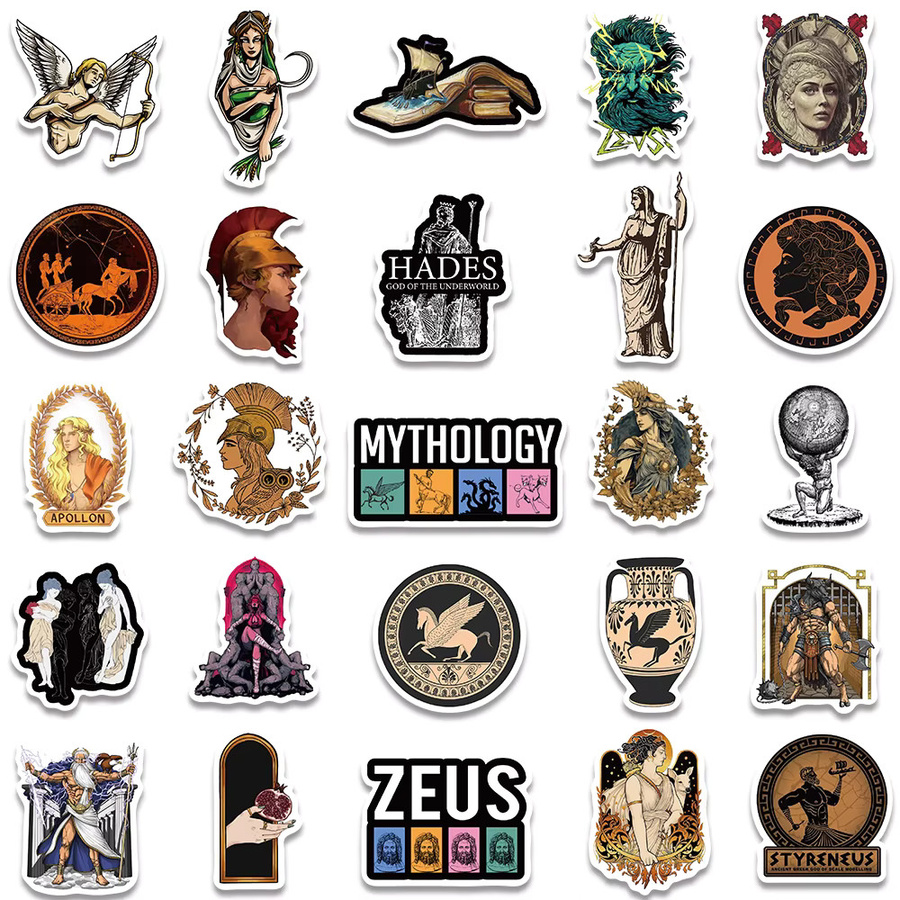 50 Stück PickJoy Vintage Aufkleber Griechische Mythologie Ästhetik Multicolour für Laptop Notebook und Flaschen - Bild 3