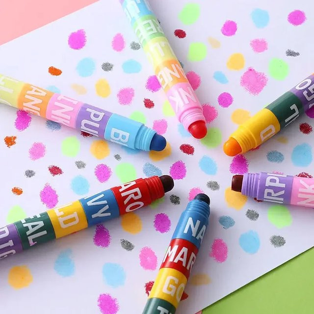 Hopk Pastell Highlighter Marker Set in Regenbogenfarben mit Keilspitze für Schule und Büro - Bild 1