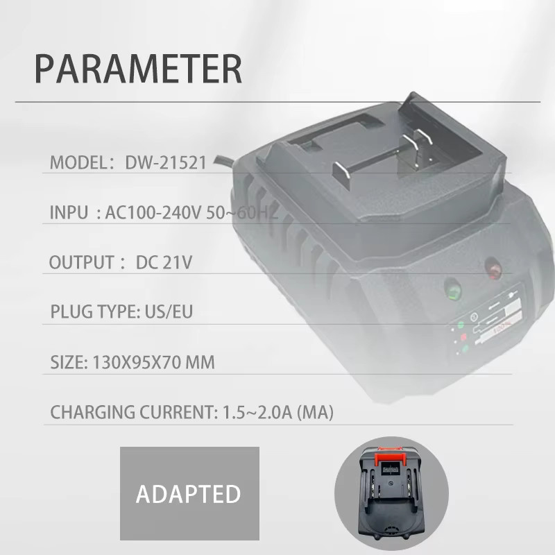 Makita Schnelllade-Akku-Ladegerät 2,0 A für 18 V und 21 V Lithium-Ionen-Akkus, Farbe: Schwarz, kompatibel mit BL1415, BL1815, BL1830 und BL1850 - Bild 2