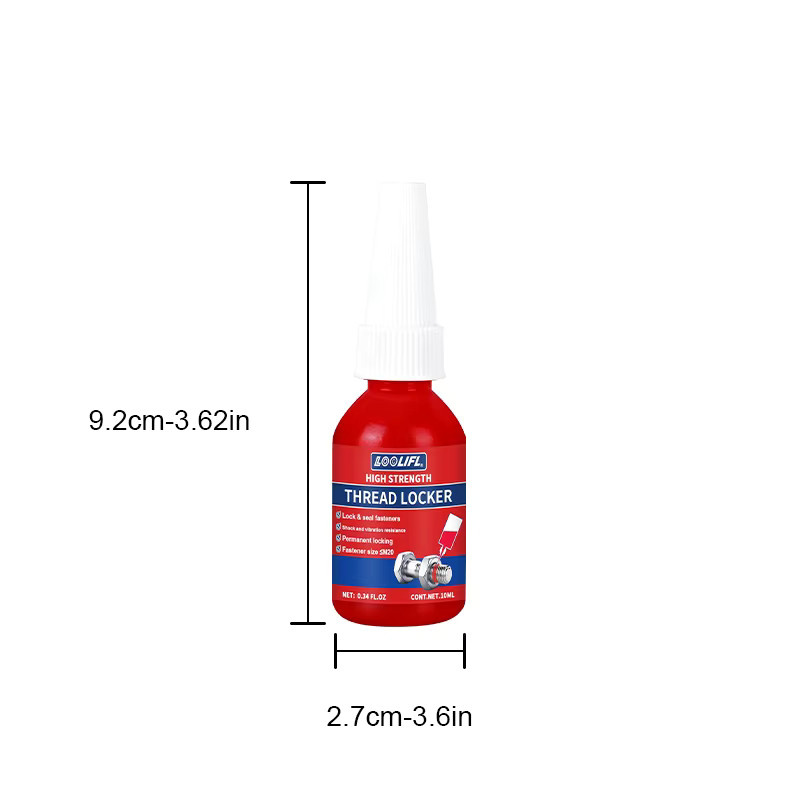 Rotes Schraubensicherungsmittel 10 ml – Entfernbare Metallkleber zur Sicherung von Muttern, Schrauben und Befestigungselementen - Bild 2