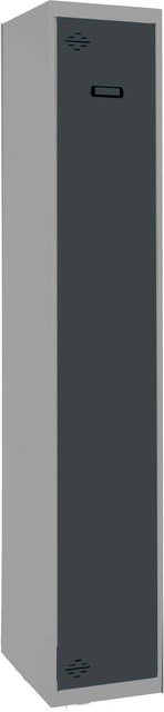 PROREGAL Spind AMEGO Grundmodul mit 1 Abteil als Schließfach und Garderobe, Farbe: Grau-Anthrazit, H x B x T: 180 x 30 x 50 cm - Bild 1