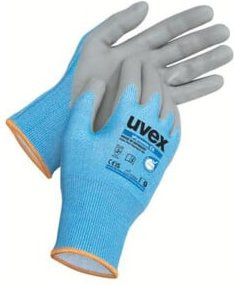 uvex phynomic C5 Schutzhandschuhe in Blau, Größe 7, mit Aqua-Polymer-Schaum-Beschichtung an Innenhand und Fingerspitzen - Bild 1