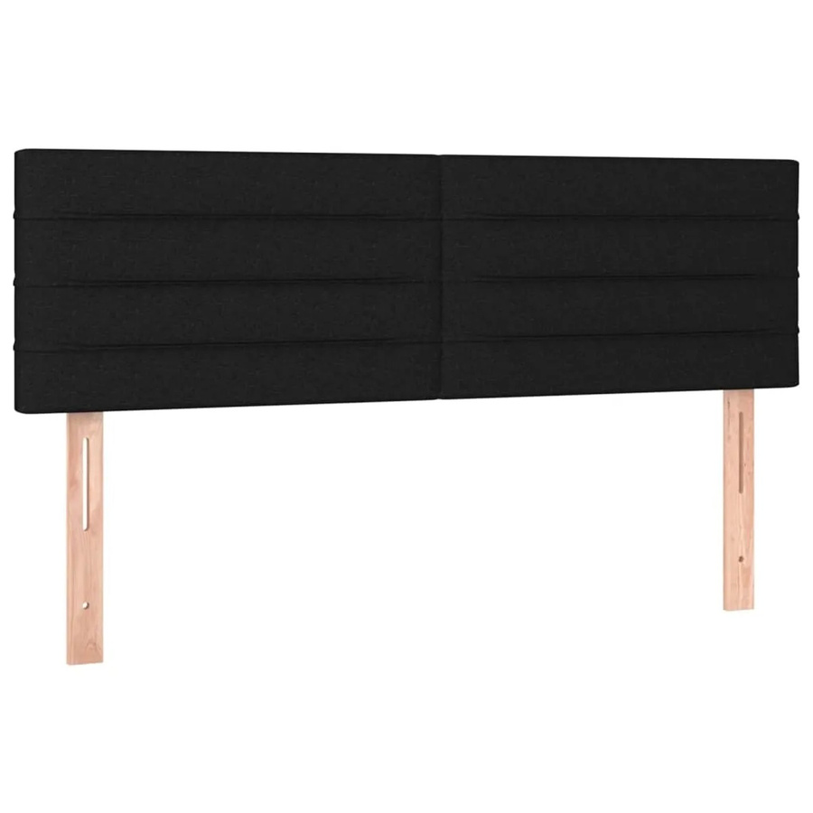 vidaXL LED Kopfteil Schwarz mit USB-Ladeport und integrierter Beleuchtung, Stoff, B: 144 cm, T: 5 cm, H: 78-88 cm - Bild 2