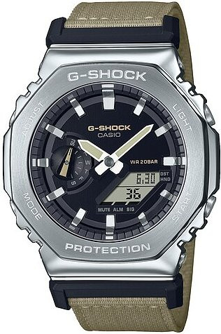Casio G-Shock Digitaluhr, Edelstahl, Textil/NATO, Schwarz, Unisex - Bild 1