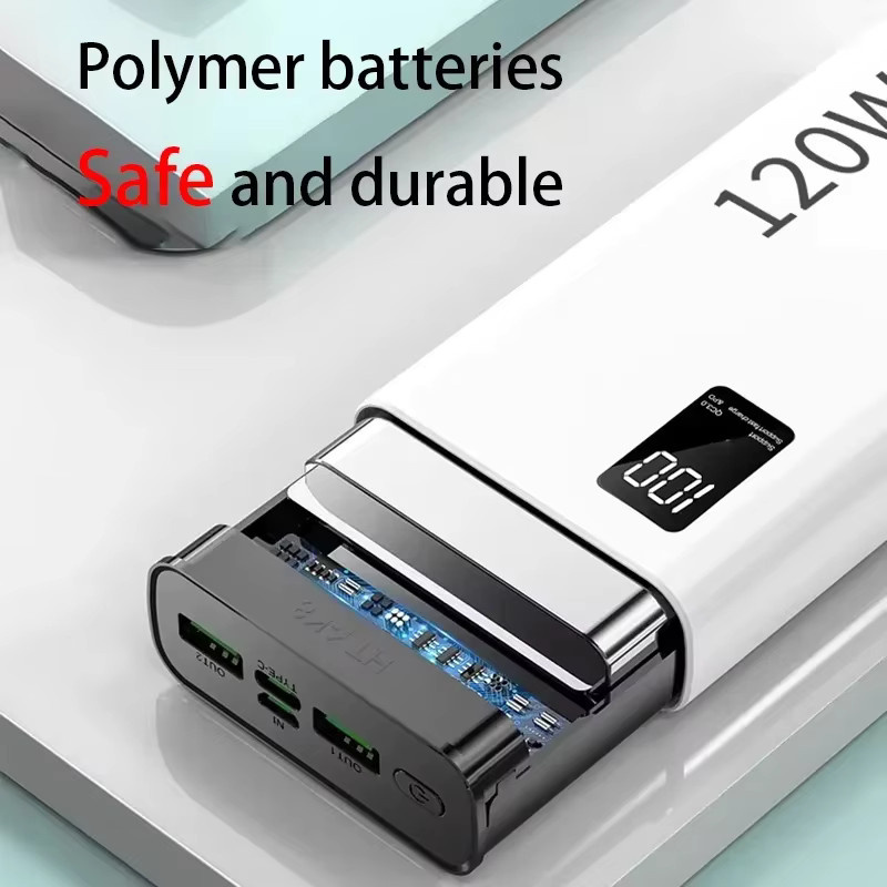 Lenovo Powerbank mit 50000 mAh Kapazität und 120 W Schnellladefunktion in Weiß mit LED-Anzeige - Bild 5