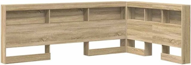 vidaXL Aufbewahrungskopfteil in Sonoma-Eiche mit integriertem Regal und USB-Ladeport, Breite: 120 cm, Höhe: 76,5 cm, Tiefe: 137,5 cm - Bild 1