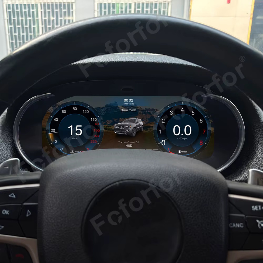 Foforfor 12,3 Zoll Digitales Kombiinstrument für Jeep Grand Cherokee 2013-2018 in Schwarz mit Carplay als Instrumententafel-Upgrade inklusive Tachometer und Kilometerzähler - Bild 2