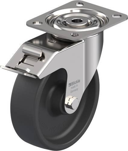 Blickle LIX-POHI 125G-FI Lenkrolle mit Feststeller in Silber, Rad-Durchmesser: 125 mm, Tragfähigkeit: 150 kg - Bild 1