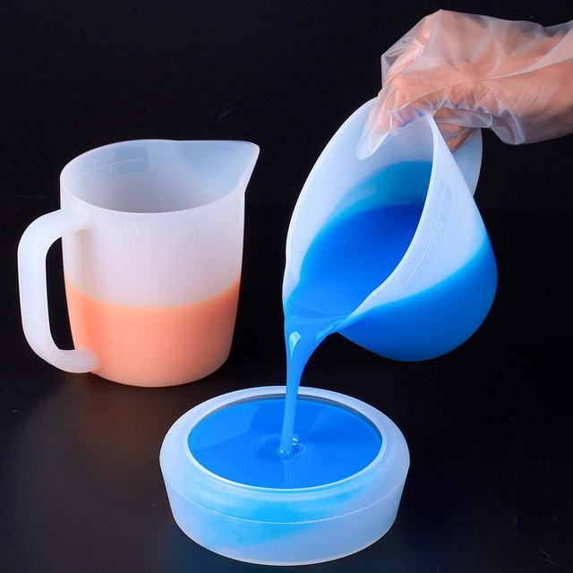 UDOCOOL Silikonbecher mit Griff und Skala, transparent, 500 ml - Bild 1