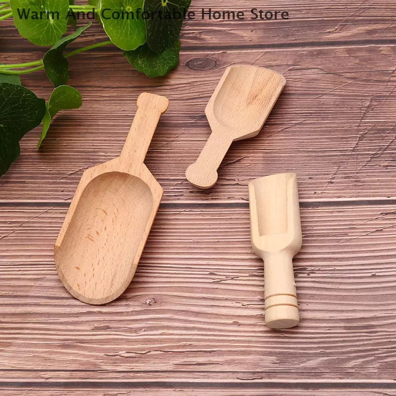 HUXUAN Mini-Holzlöffel für Tee und Kaffee in Braun mit mattem Finish - Bild 4