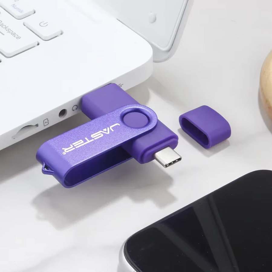 JASTER USB-C USB-Flash-Laufwerk 128 GB Memory Stick mit Schlüsselanhänger in Rot, Blau, Grün oder Lila - Bild 3