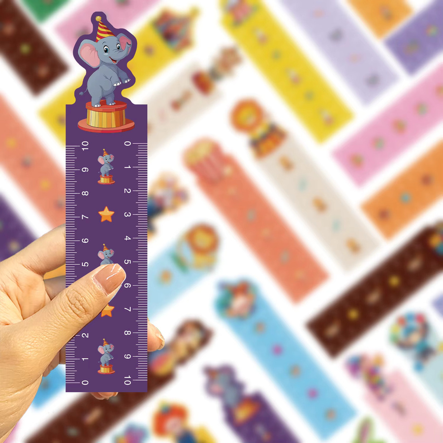 30 Stück Cartoon Zirkus Lesezeichen Lineal aus Kunststoff in Multicolour als DIY Dekorationszubehör - Bild 2