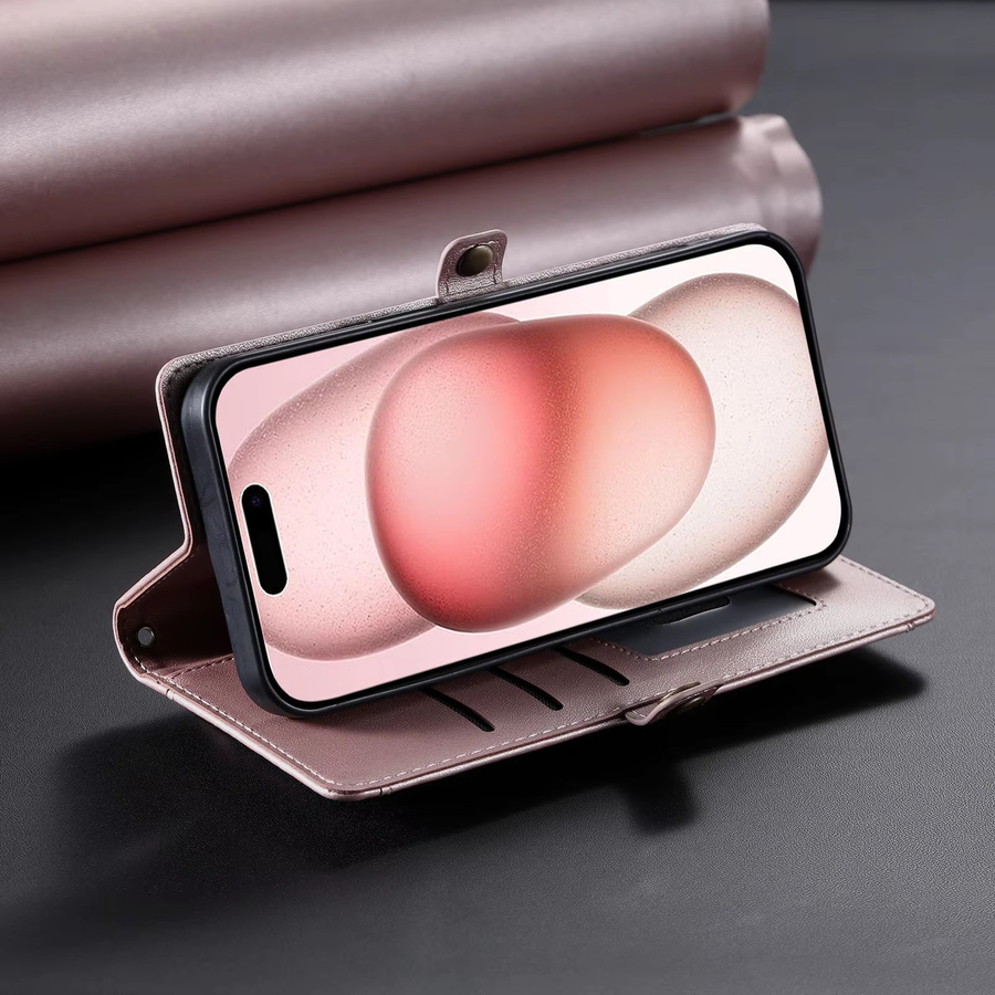Leder Umhängetasche mit Kartenfach für iPhone Modelle in Lila von aierkeba - Bild 4