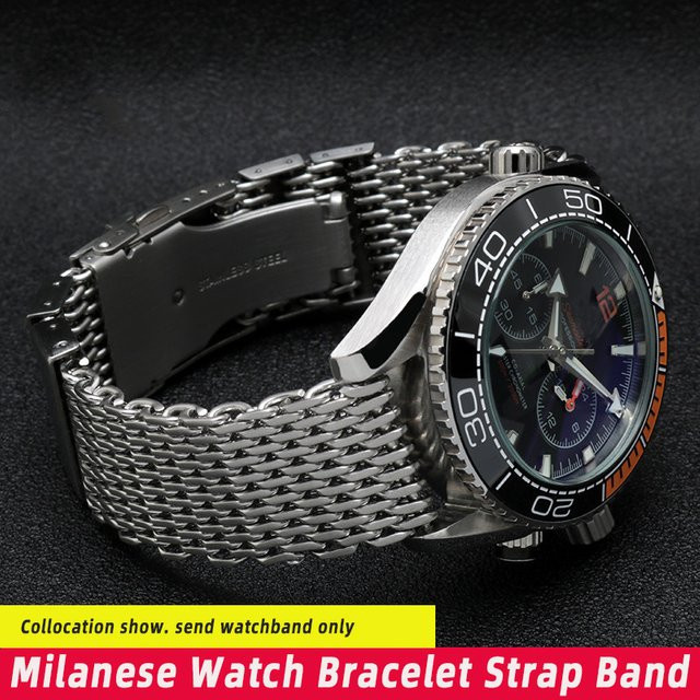 Uhrenarmband Milanaise, Edelstahl, Silber, 20/22/24 mm, Unisex - Bild 1