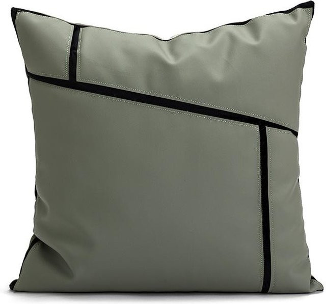 Nordische Patchwork-Kissenhülle von JMG Clothing mit Prägung in Grau, Grün oder Braun, B/H: 45 x 45 cm - Bild 1