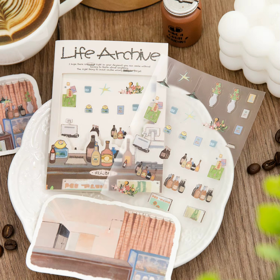 Life Archive Serie Landschaftsaufkleber Set aus Papier, 2 Stück, Mehrfarbig - Bild 2