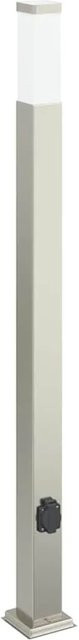 vidaXL Pollerleuchte mit Auslass in Edelstahl, Farbe: Silber, Höhe: 110 cm, IP44, Fassung: E27 - Bild 1