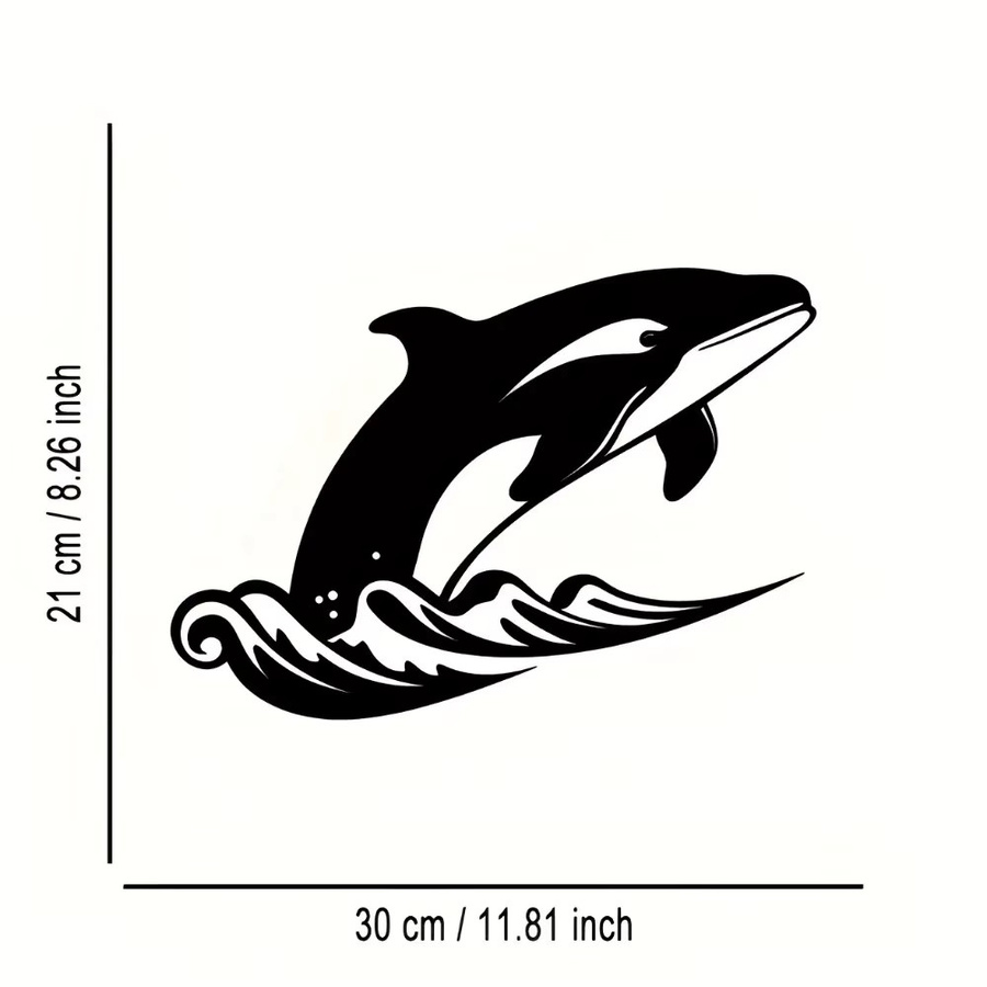 Abstrakte Wal-Wandkunst aus Aluminium von CIFBUY in Schwarz – minimalistische Metall-Dekoration für drinnen und draußen - Bild 2