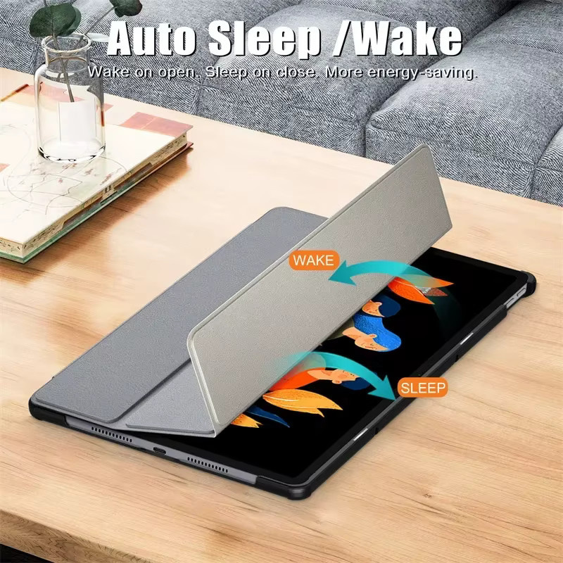 Magnetische Trifold Smart Cover Hülle für Lenovo Idea Tab Plus 12,1 Zoll TB361FU und TB365FC in Blau oder Grau - Bild 4