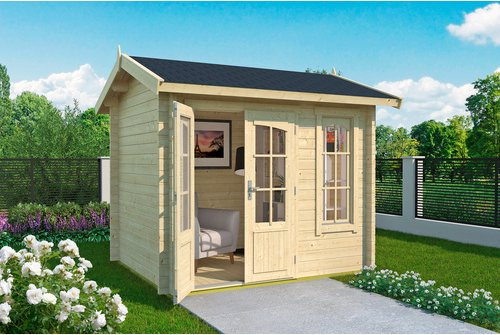 Lasita Blockbohlenhaus Alex Maja in Natur/Braun, B/H/T: 290 x 245,1 x 254,1 cm - Bild 3