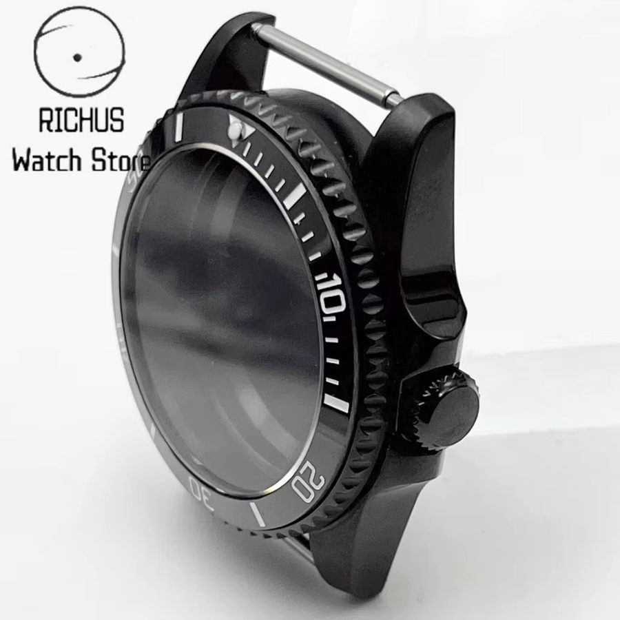 Uhrengehäuse RICHUS, 36 mm, Edelstahl, Schwarz, Saphirglas, Unisex - Bild 3