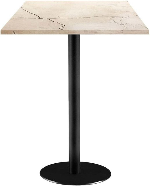 RestooTab Stehtisch Rome quadratisch in Sand und Schwarz, B/T/H: 60 x 60 x 113 cm - Bild 1