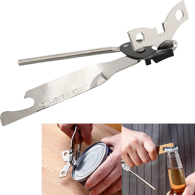 Multifunktionaler Dosenöffner Safe Cut aus Edelstahl in Silber - Bild 1