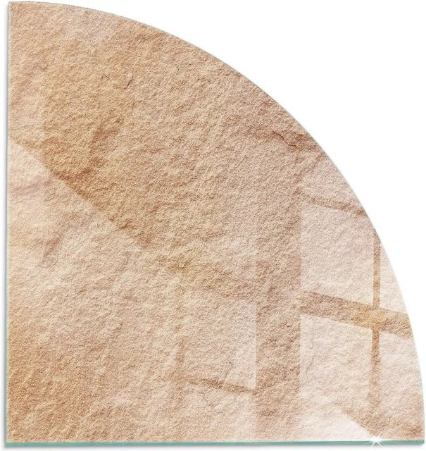 Tulup Kamin-Glasplatte in Beige mit Natursteinstruktur, B/B: 100 x 100 cm - Bild 1