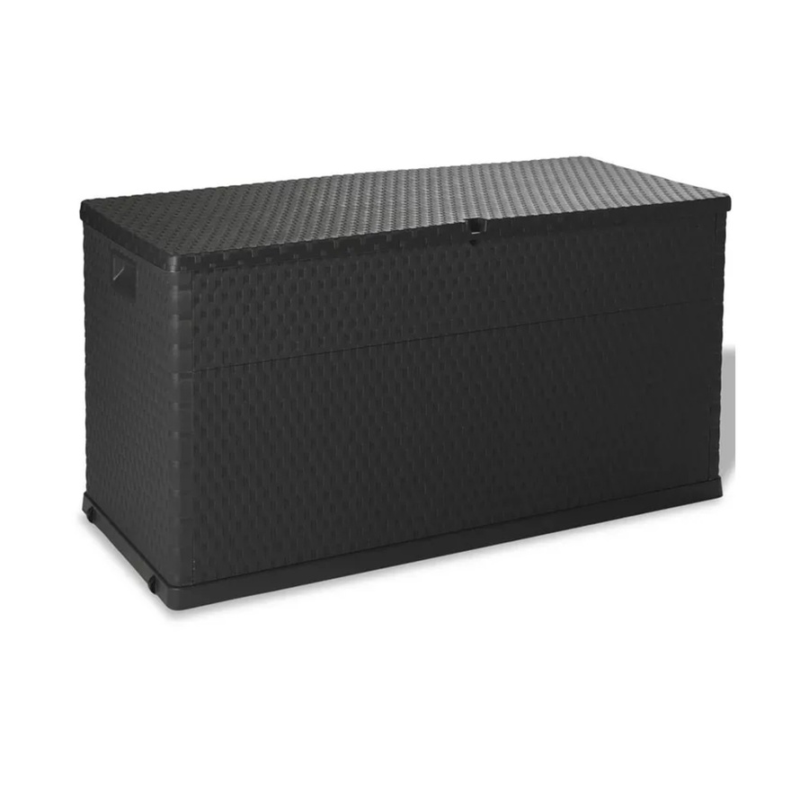 vidaXL Garten-Aufbewahrungsbox in Anthrazit mit Rattanoptik aus Polypropylen, B/T/H: 120 x 56 x 63 cm - Bild 2