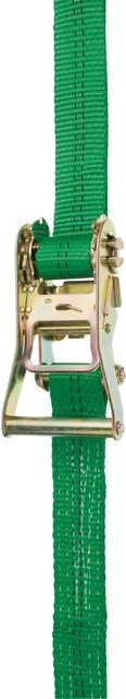 LUX-TOOLS Zurrgurt mit Ratsche einteilig, Farbe: Grün, Breite: 3,5 cm, Länge: 6 m - Bild 1