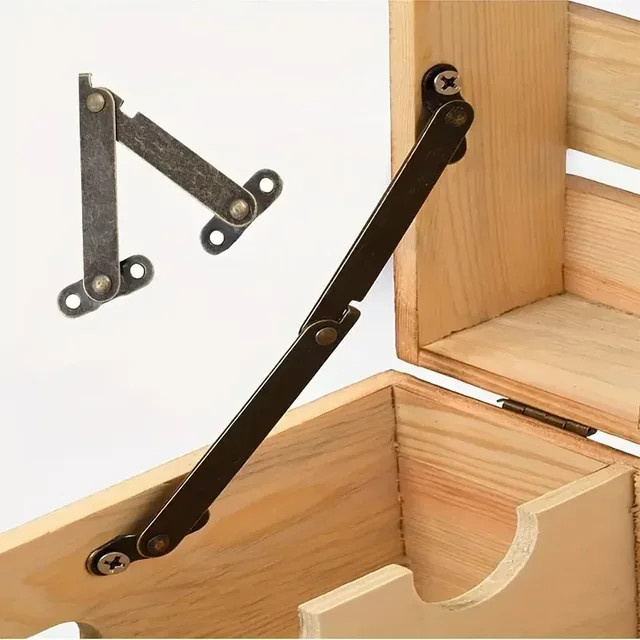 XMSJ 6er Set rustikale Klappdeckelstützen in Bronze und Braun mit verstellbarer Haltefunktion für Schränke - Bild 1