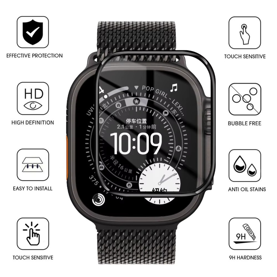 Displayschutzfolie für Apple Watch Ultra, Serie 10, 11 und SE, transparent - Bild 4