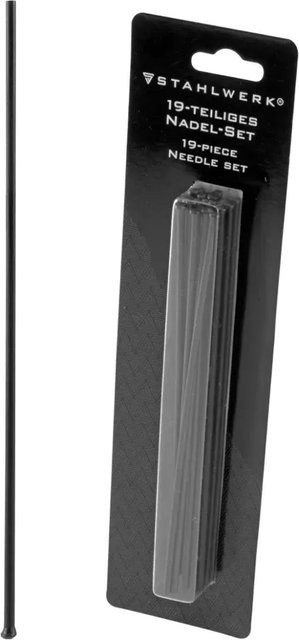 STAHLWERK Stahlnadel-Set für Nadelentroster, 19-teilig, Schwarz-Silber - Bild 1