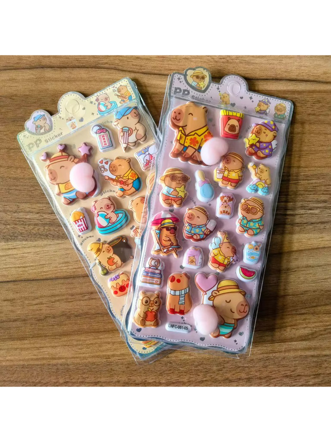 Capybara PP-Aufkleber-Set aus Kunststoff in Mehrfarbig von Papery Pop Store (2 Stück) - Bild 2